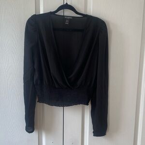 Cropped Sheer Long Sleeve Top